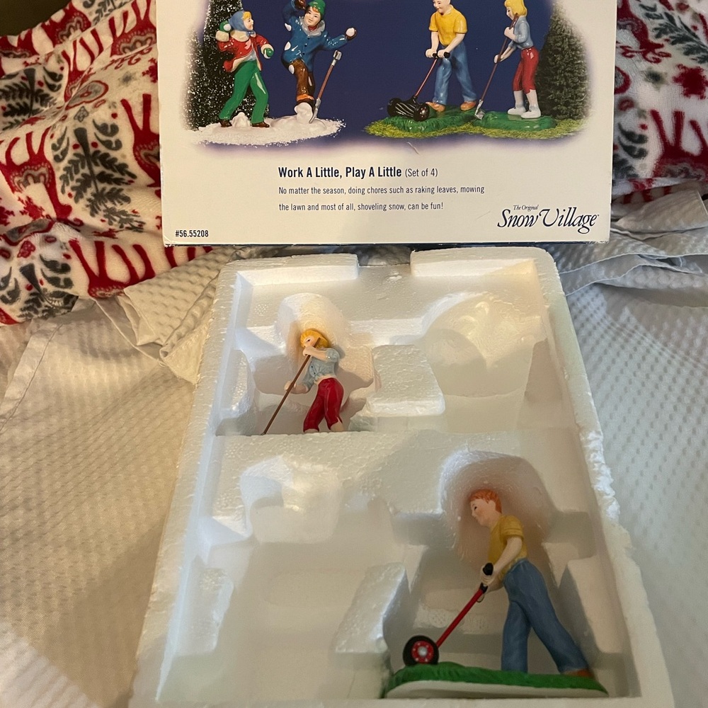 DEPT 56 SNOW VILLAGE 2 figures “ Work a Little- original box
